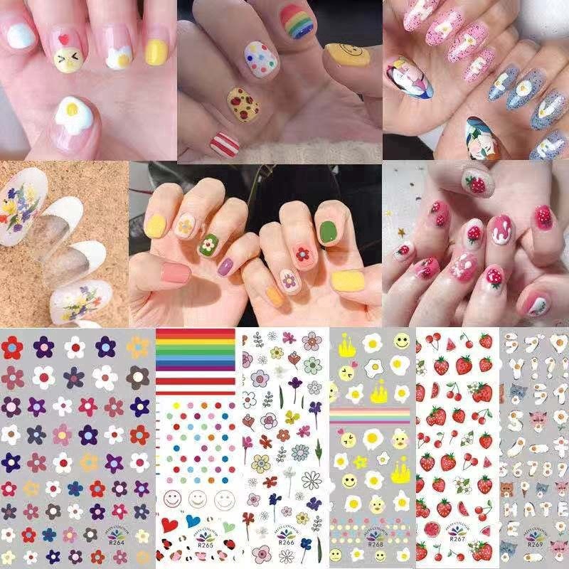 Nhãn Dán Trang Trí Móng Tay Nghệ Thuật Kiểu Hàn Quốc