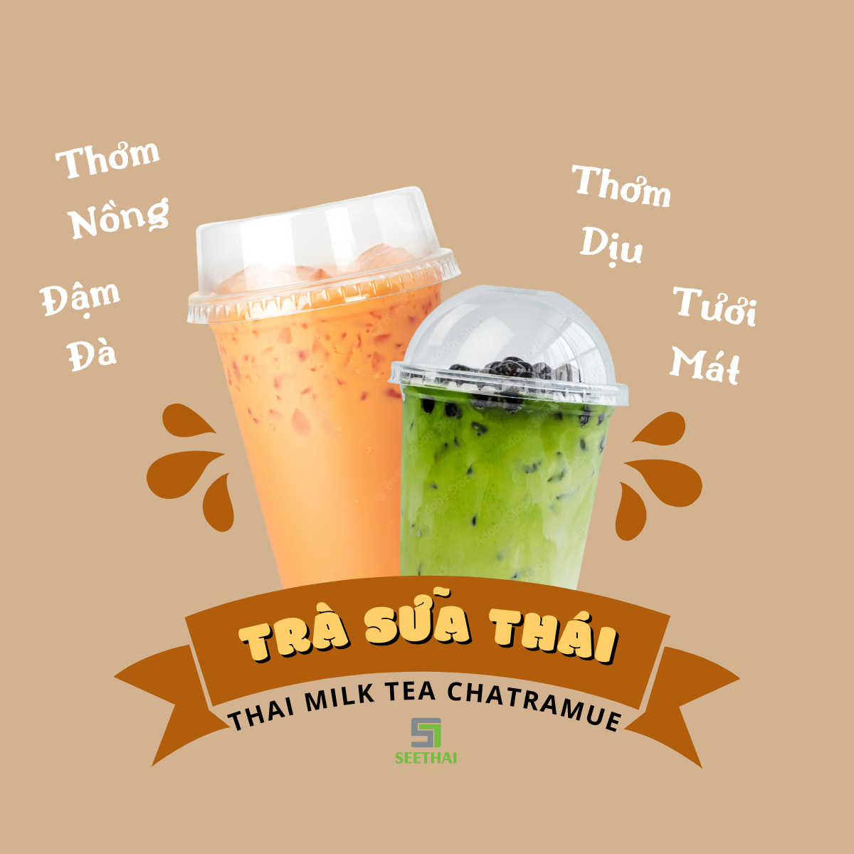 Trà thái xanh trà thái đỏ CHATRAMUE pha trà sữa Thái đúng chất