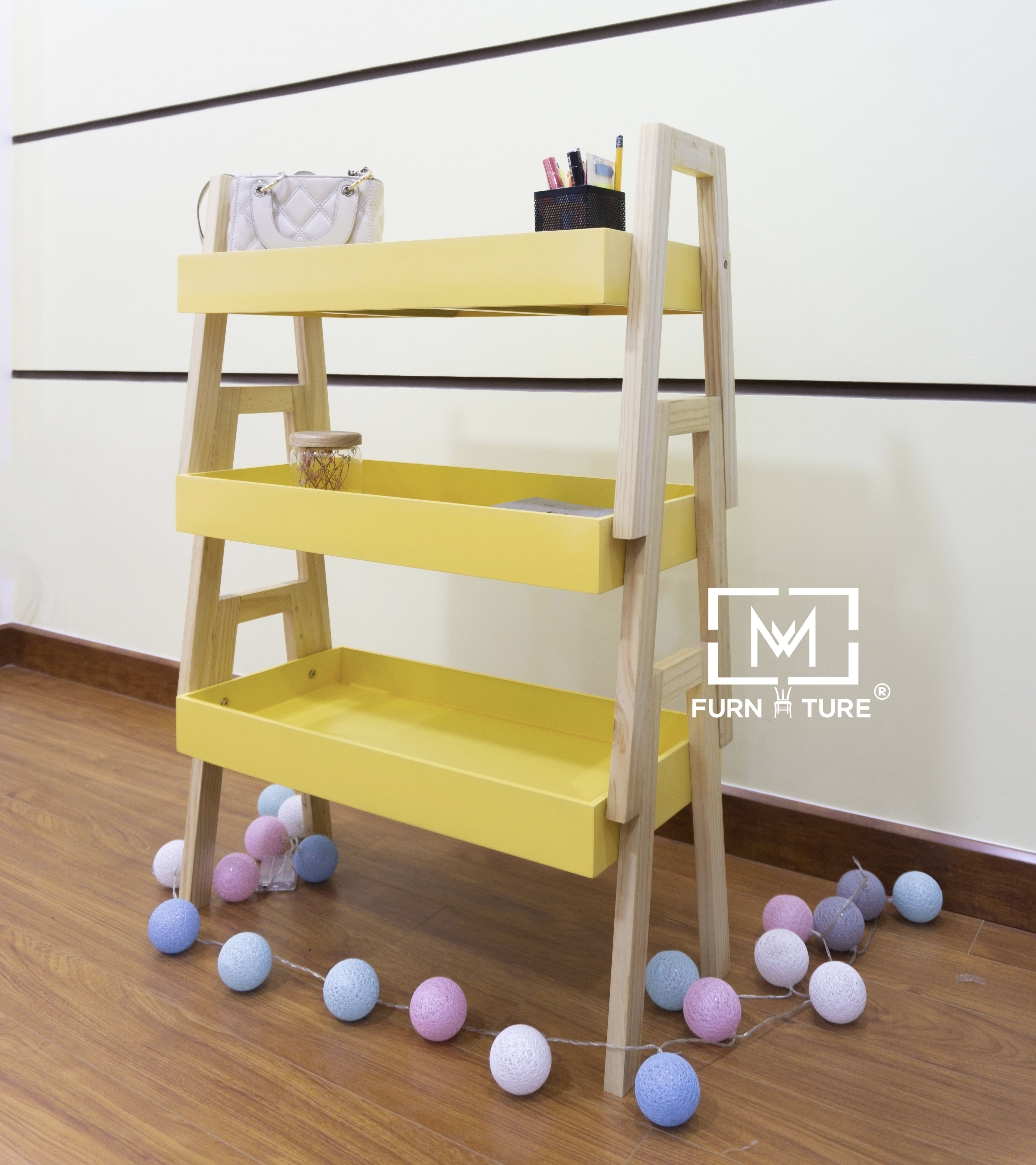 COMBO 3 KỆ GỖ ĐA NĂNG MÀU VÀNG - COMBO 3 ACASE YELLOW