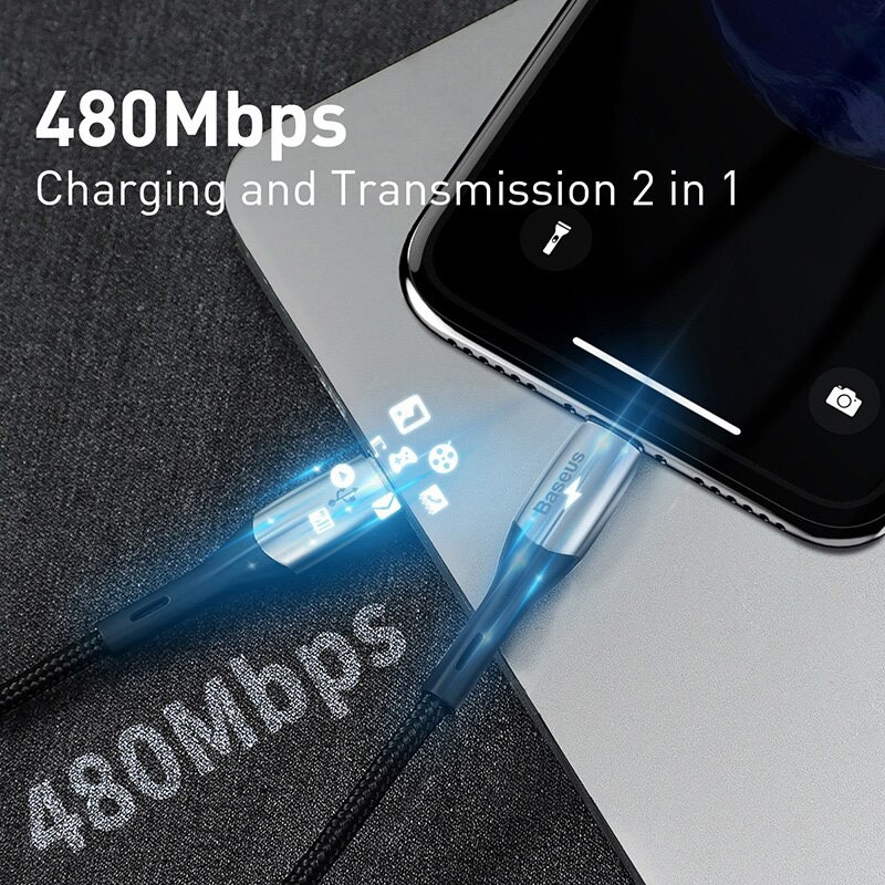 [ PD 20W 1.3m ] Cáp Sạc Nhanh PD Type C to Lightning Baseus water drop Data PD (20W C to iPhone Cable)