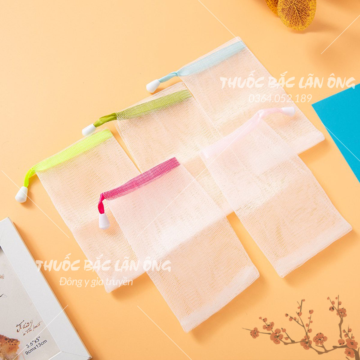 Túi lưới tạo bọt xà bông, túi đựng xà phòng tắm cao cấp - Lãn Ông
