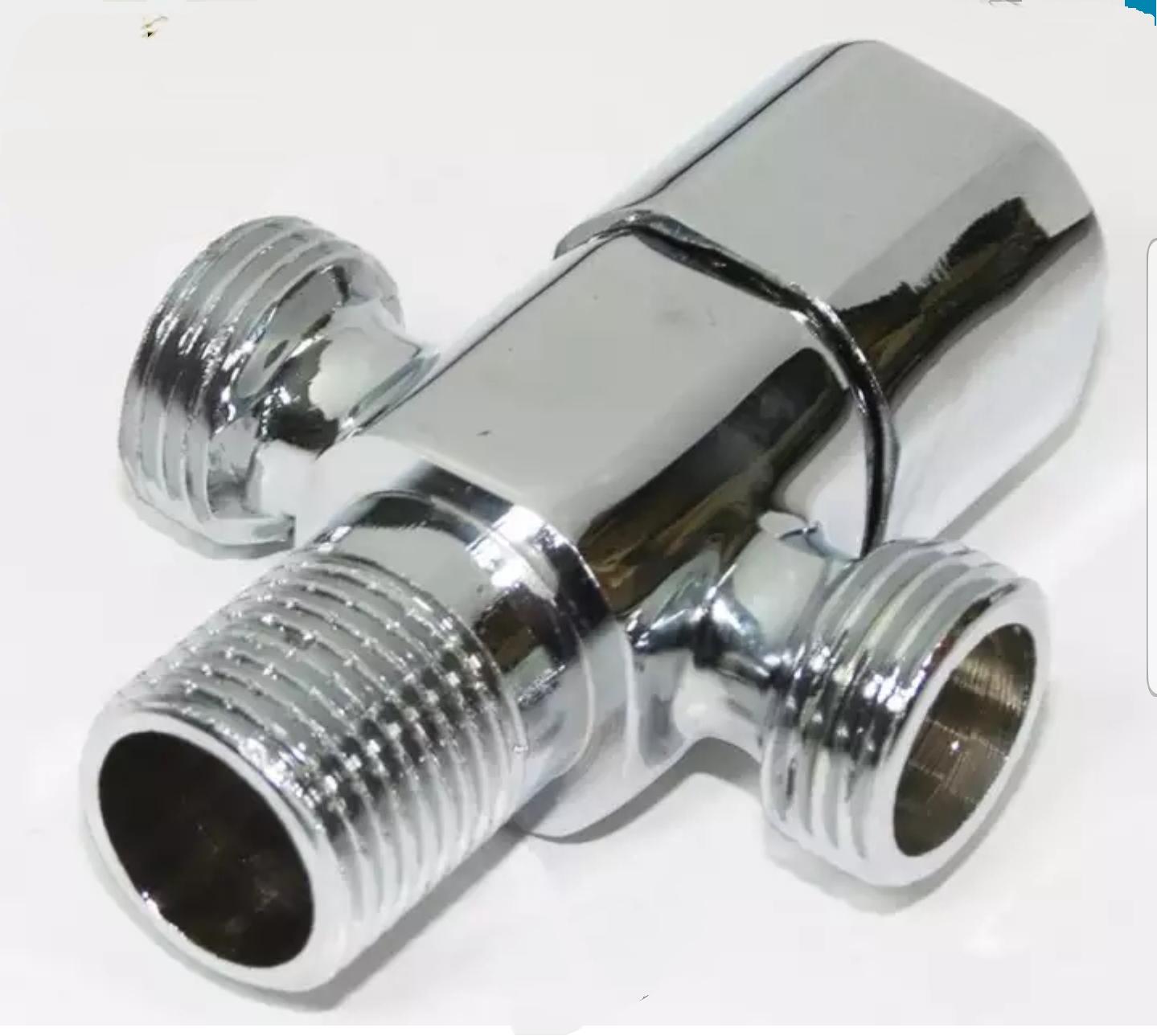( Loại tốt) Van Tê chia nước, điều chỉnh/giảm áp và khóa (Trắng bạc)