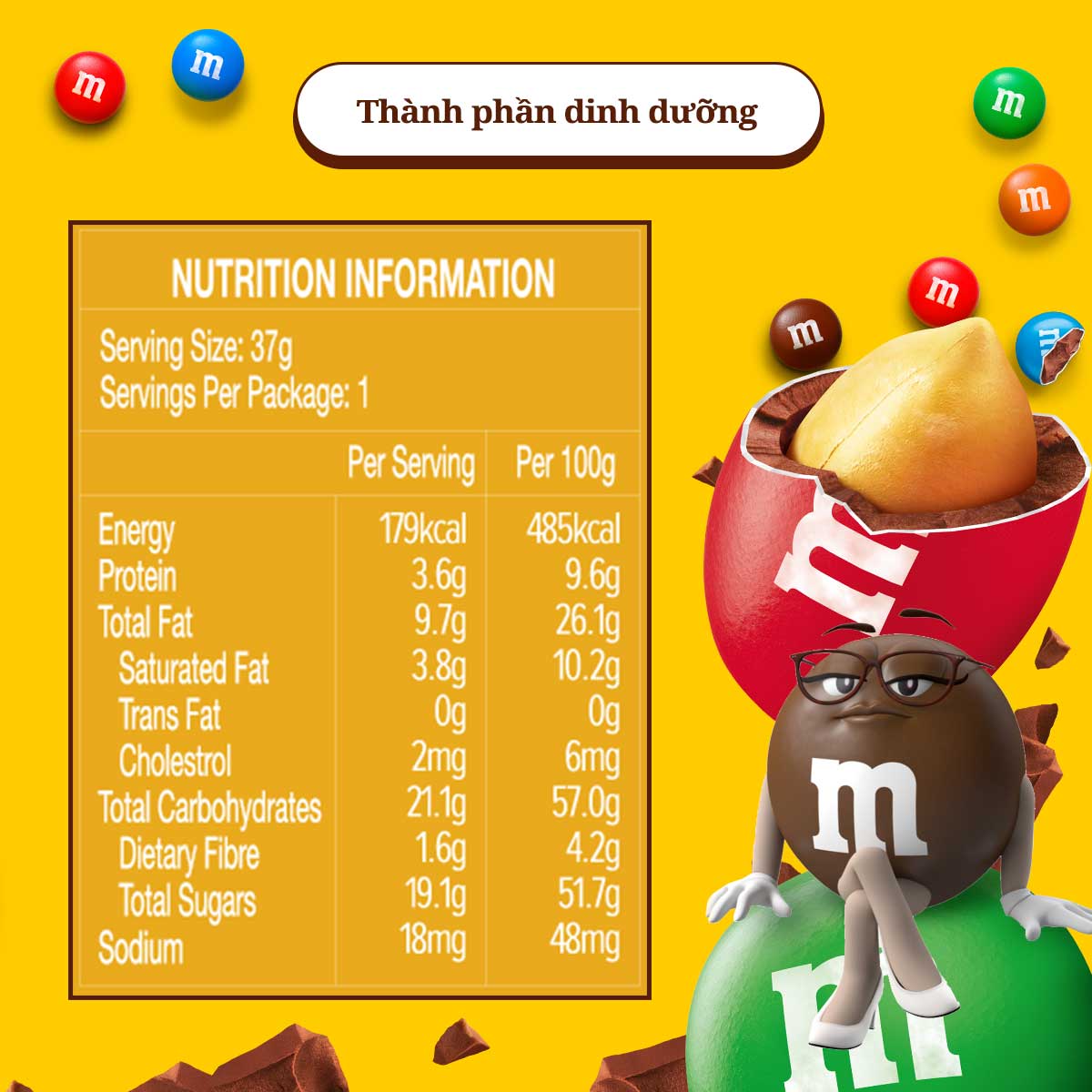 Combo 3 gói Kẹo Sô Cô La Đậu Phộng M&M'S 37g