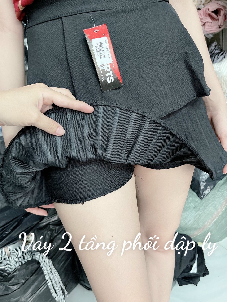 Chân váy xòe xếp 2 tầng xếp ly dưới , chân váy tennis kèm quần trong,chân váy ngắn cao cấp mềm mịn bồng bềnh