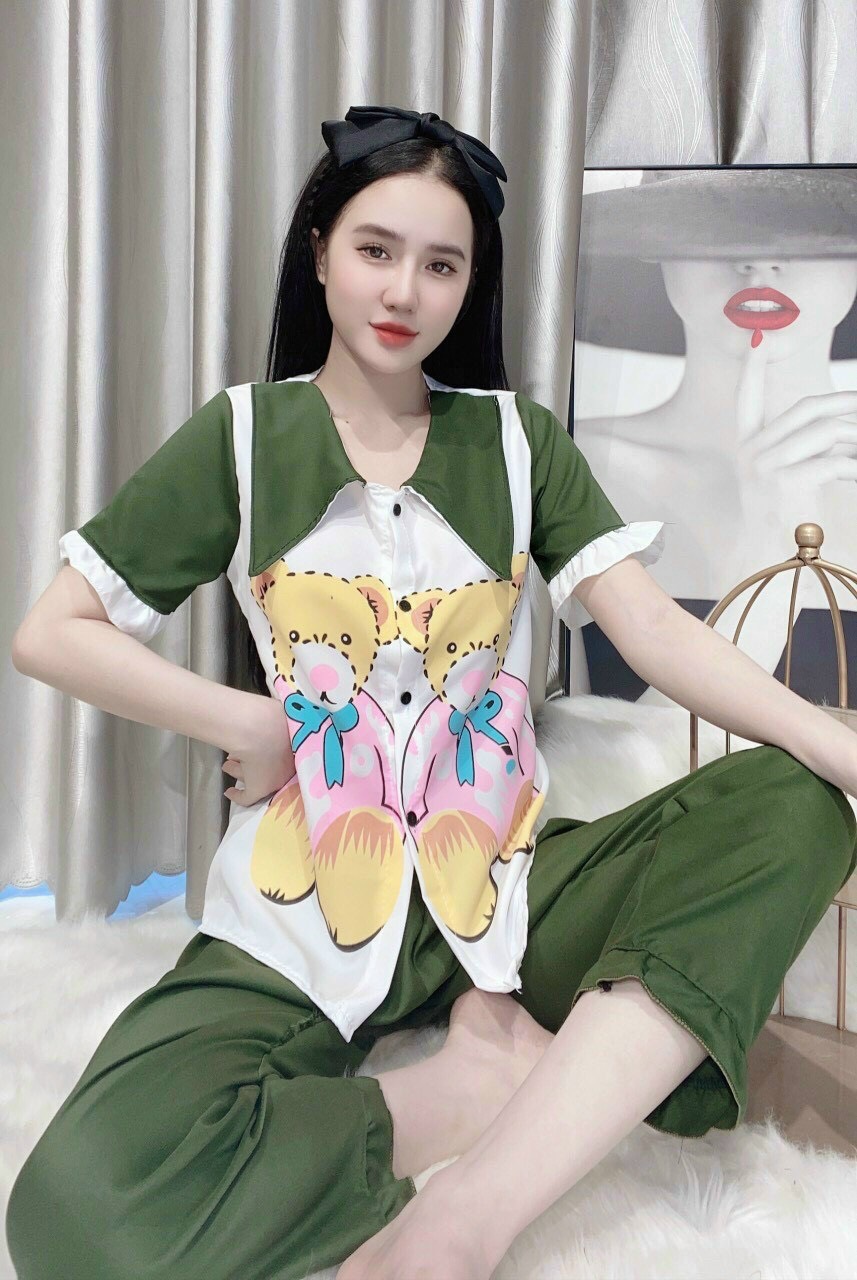 Đồ Bộ Pijama TNQD Nữ Lụa HÀN Đep Form dưới 56kg