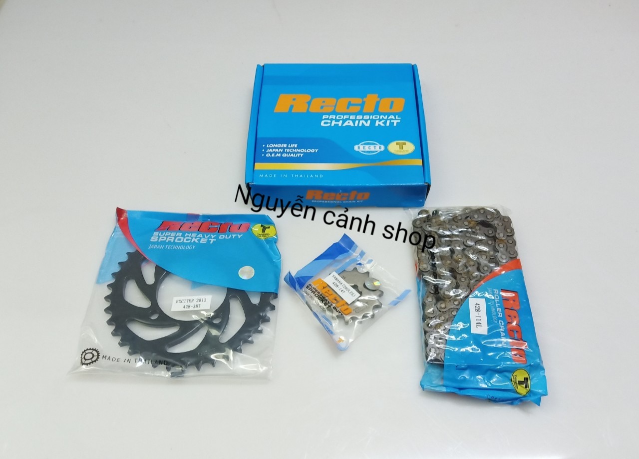 Sên nhông dĩa recto xe exciter 150 full đen hàng chất lượng tốt