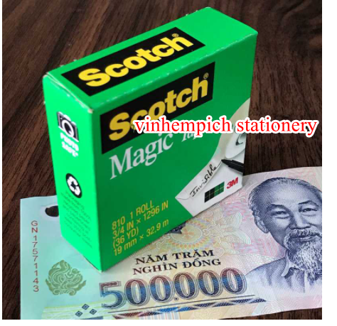 Băng Keo Ma Thuật 3M 810 Scotch Magic Tape - dán tiền không nhìn thấy băng keo