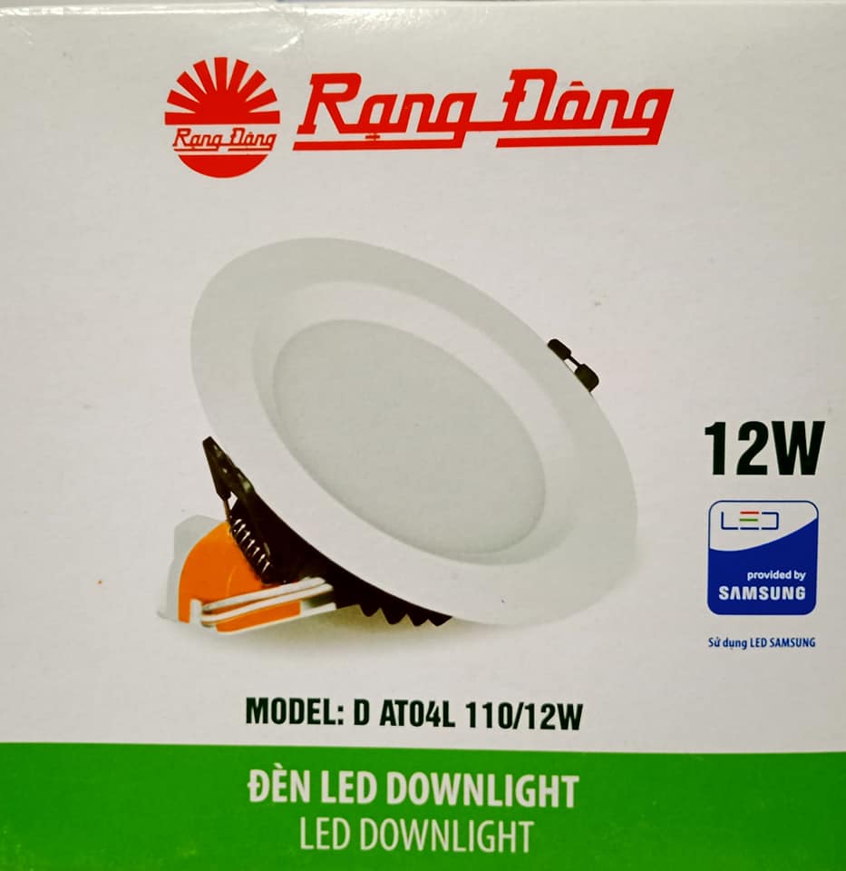 Đèn LED Âm trần Downlight DTA04 110/12W trắng, vàng, rạng đông