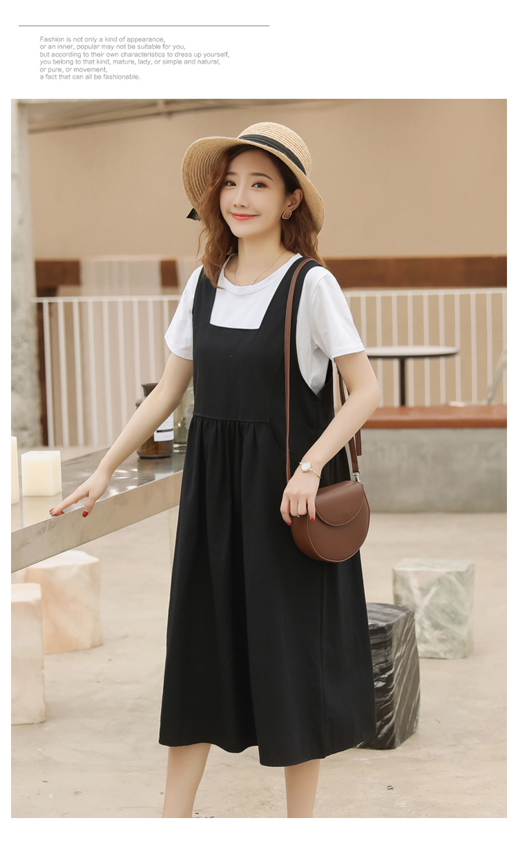 Sét yếm bầu đen kèm áo cộc trắng  1340