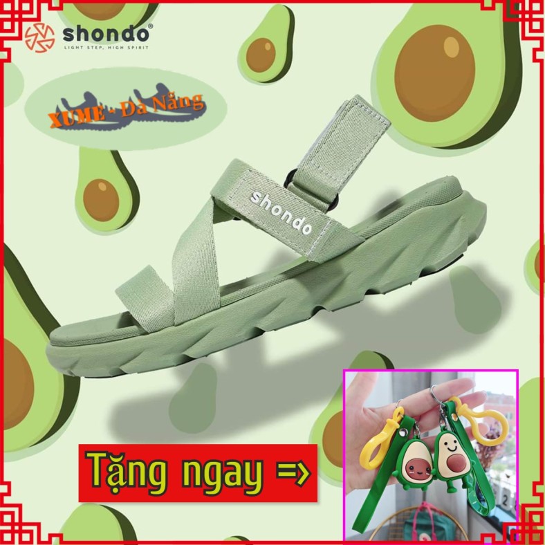Sandal Nữ Siêu Xinh Shondo - Sandan màu Xanh Bơ F6S007 - Bảo hành 12 tháng - Giày dép quai hậu ngang đi học shat saado vento shodo sondo sandals giá rẻ