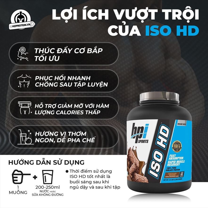 BPI ISO HD ISOLATE WHEY - SỮA BỔ SUNG PROTEIN PHÁT TRIỂN CƠ BẮP (5 LBS)