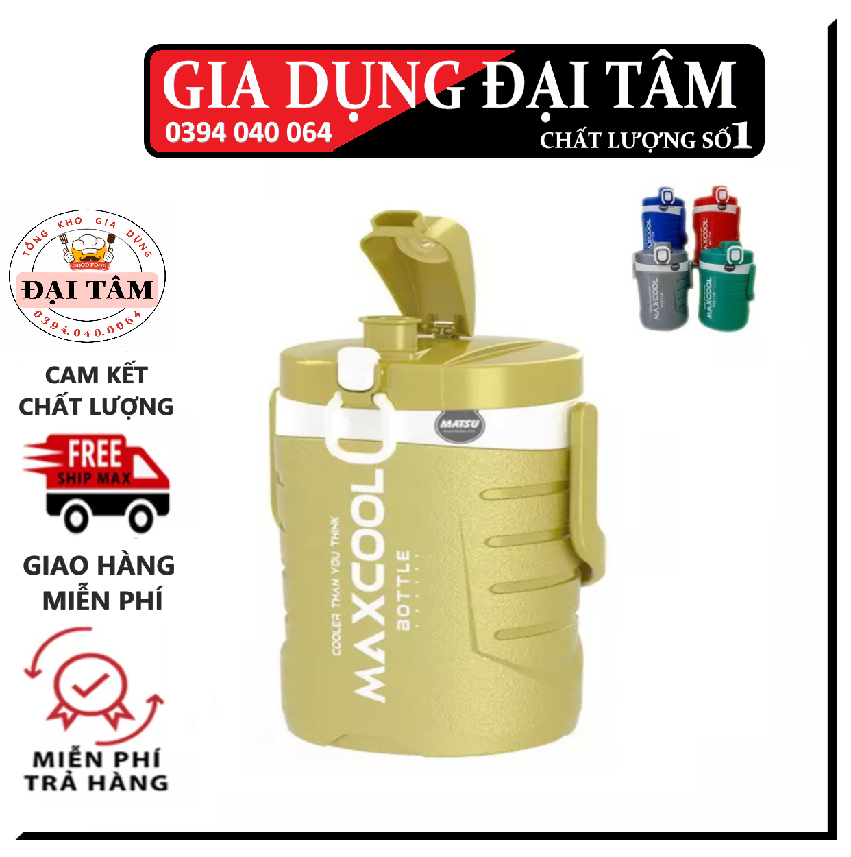 Bình giữ nhiệt matsu - duy tân maxcool 1 lít - bình đá đi làm - ca đá - bình đá 1 lít nhựa