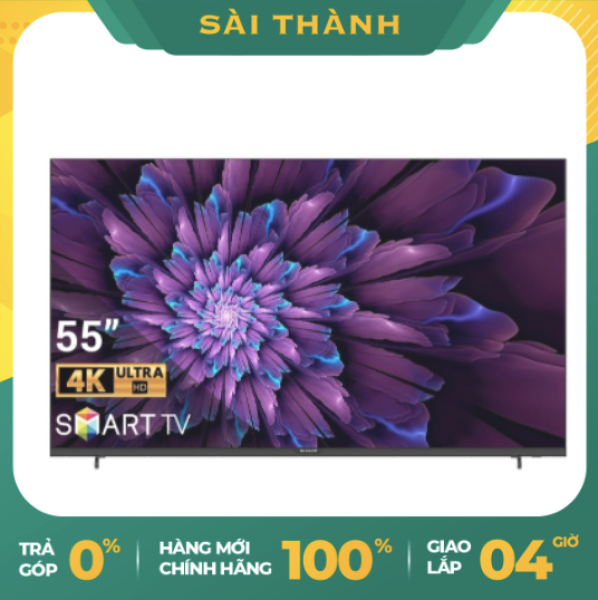 Bảng giá [Giao Hàng Miễn Phí HCM]  Smart Tivi 4K 55 inch Sharp 4T-C55CJ2X Smart TV  - Bảo hành chính hãng - Giao 4H HCM