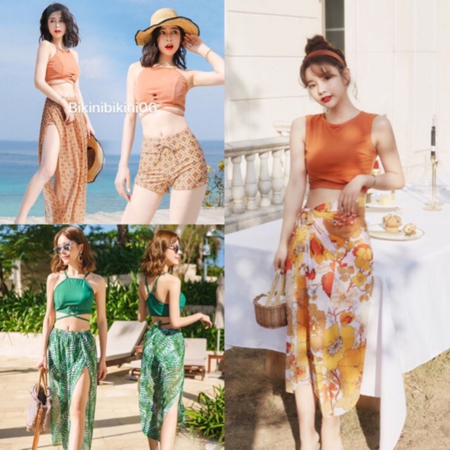 Đồ Bơi Đi Biển, Áo Tắm Bikini Kèm Khăn