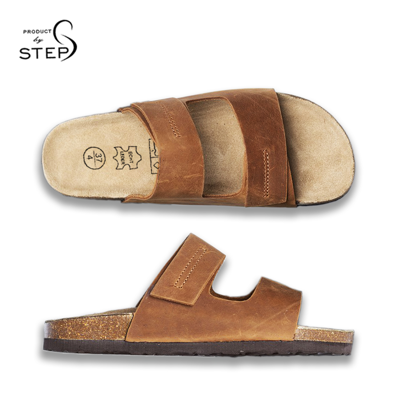 Dép đế trấu Da thật Dập chỉ nổi (Size 39-45)