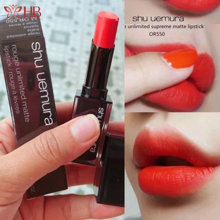 [Hàng Nhập Khẩu 100%] Son Shu Uemura Màu 570 Vỏ Đen - Đỏ Cam