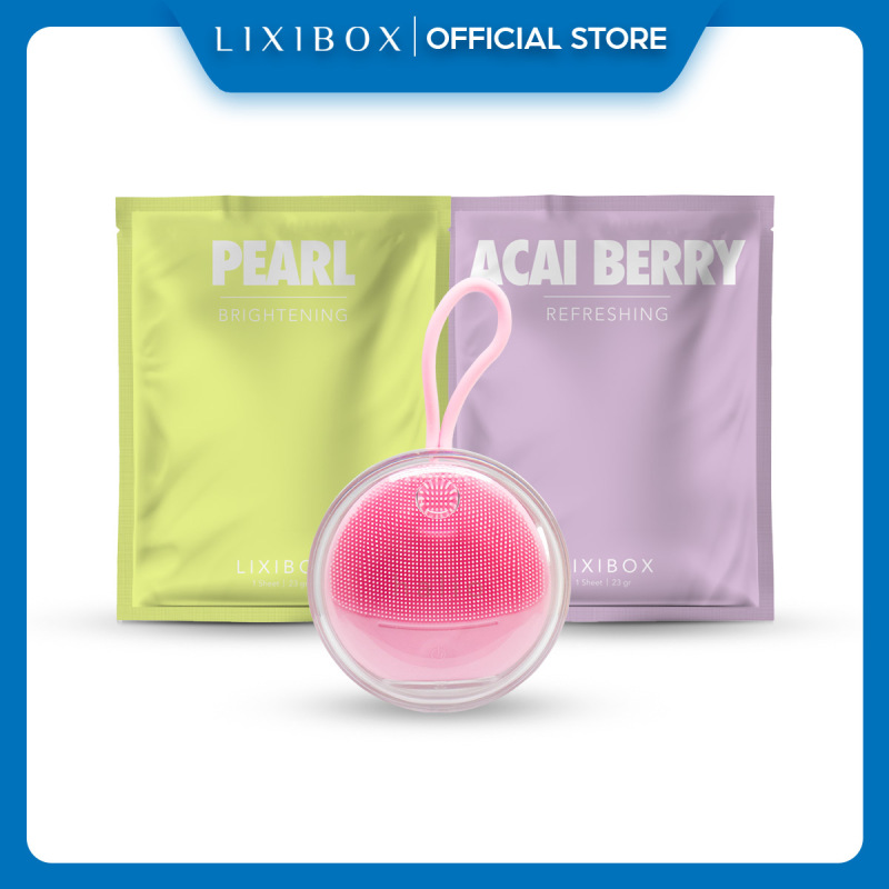 Máy Rửa Mặt Và Massage Da Mặt Cho Da Nhạy Cảm Halio Sensitive - Baby Pink ,Tặng 2 Mặt Nạ Lixibox Green Tea và Acai Berry