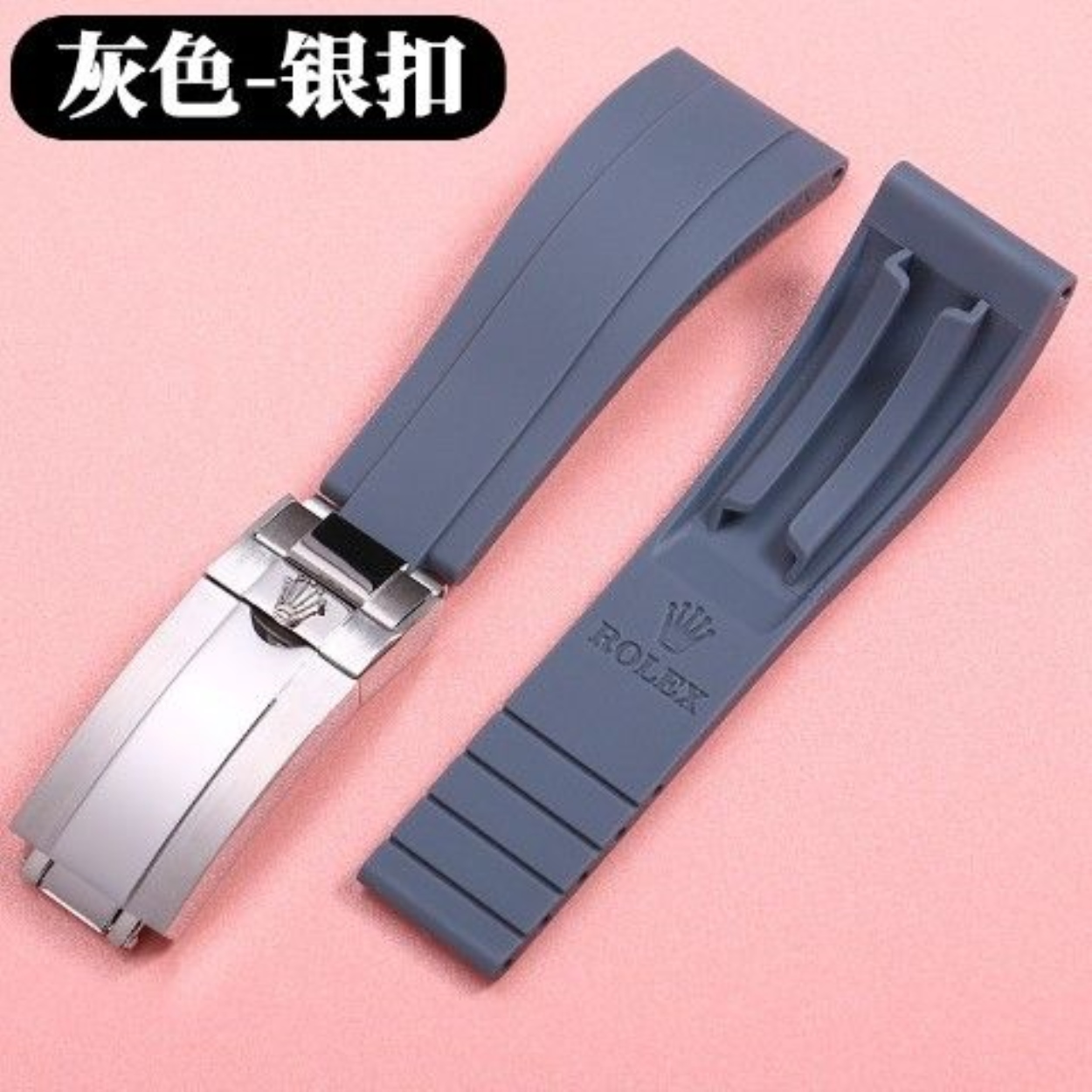 Dây đeo đồng hồ Rolex cao su cho nam Yachting Master ban đầu Daytona Màu xanh lá cây đen bóng ma nước Greenwich Log Silicone