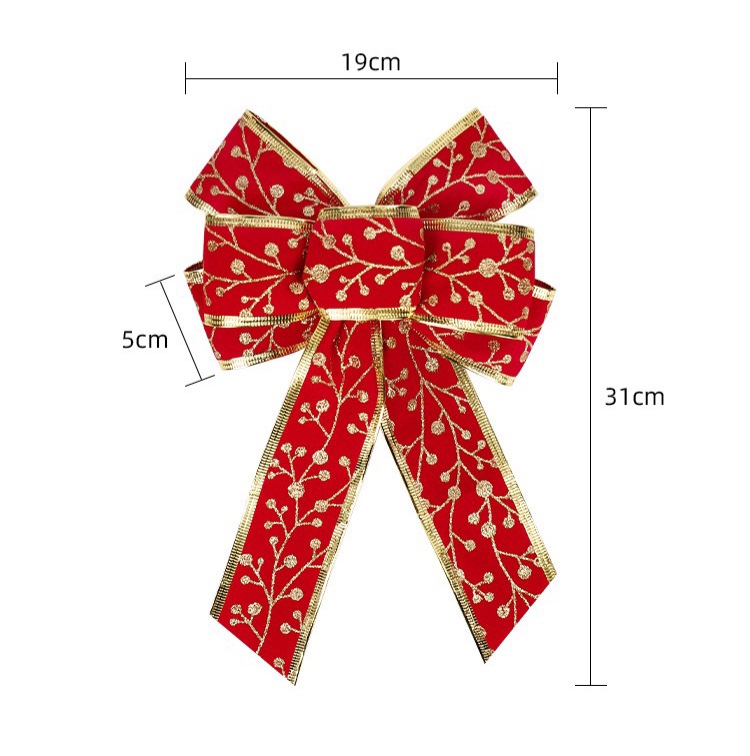 Phụ kiện nơ trang trí giáng sinh NOEL 19X31cm size lớn