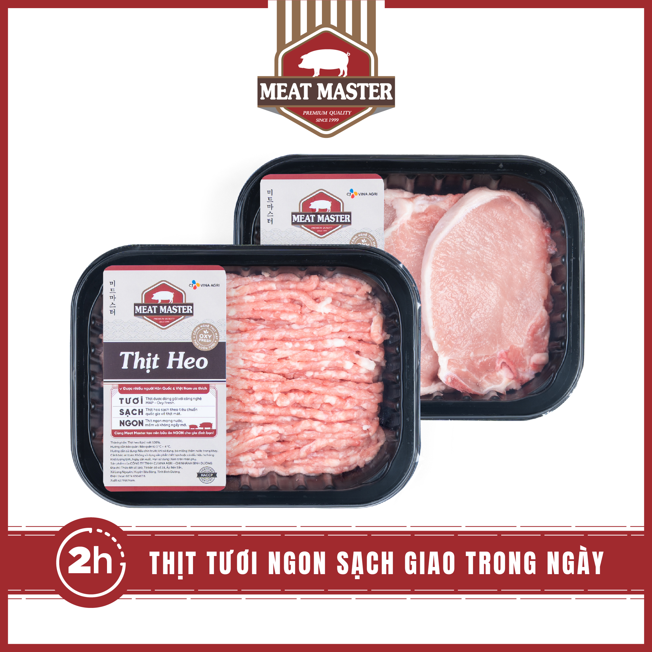 Combo Thịt Heo tiết kiệm Thịt xay - Cốt lết Meat Master ( 400 G ) - Thịt mát ngon ngọt thịt, mềm mọng -