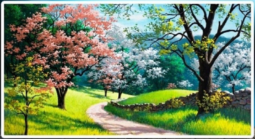 Tranh đính đá Con đường hạnh phúc - LV059