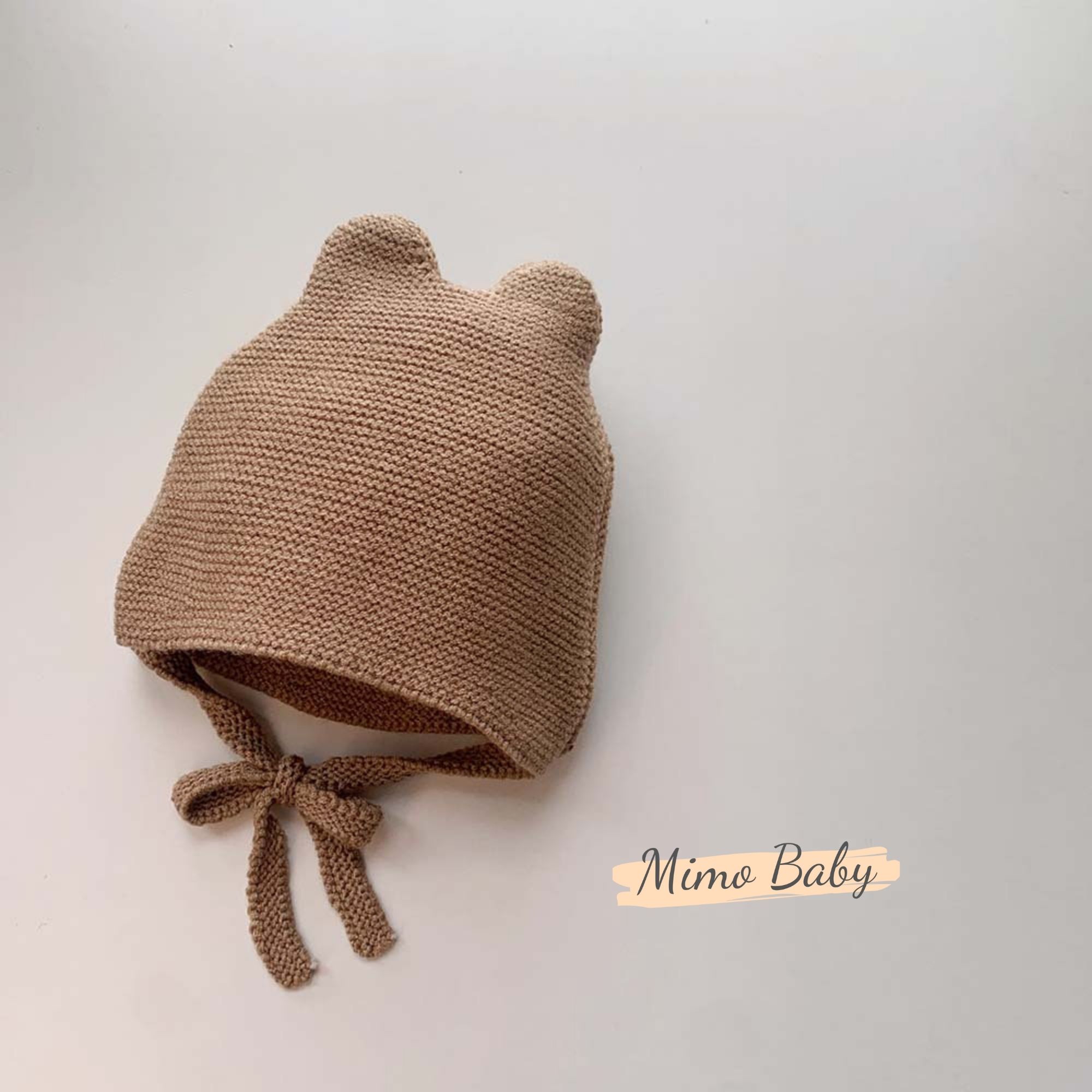 Mũ nón len cột dây màu trơn phong cách hàn quốc đáng yêu cho bé  (0-1 y) Mimo Baby ML60