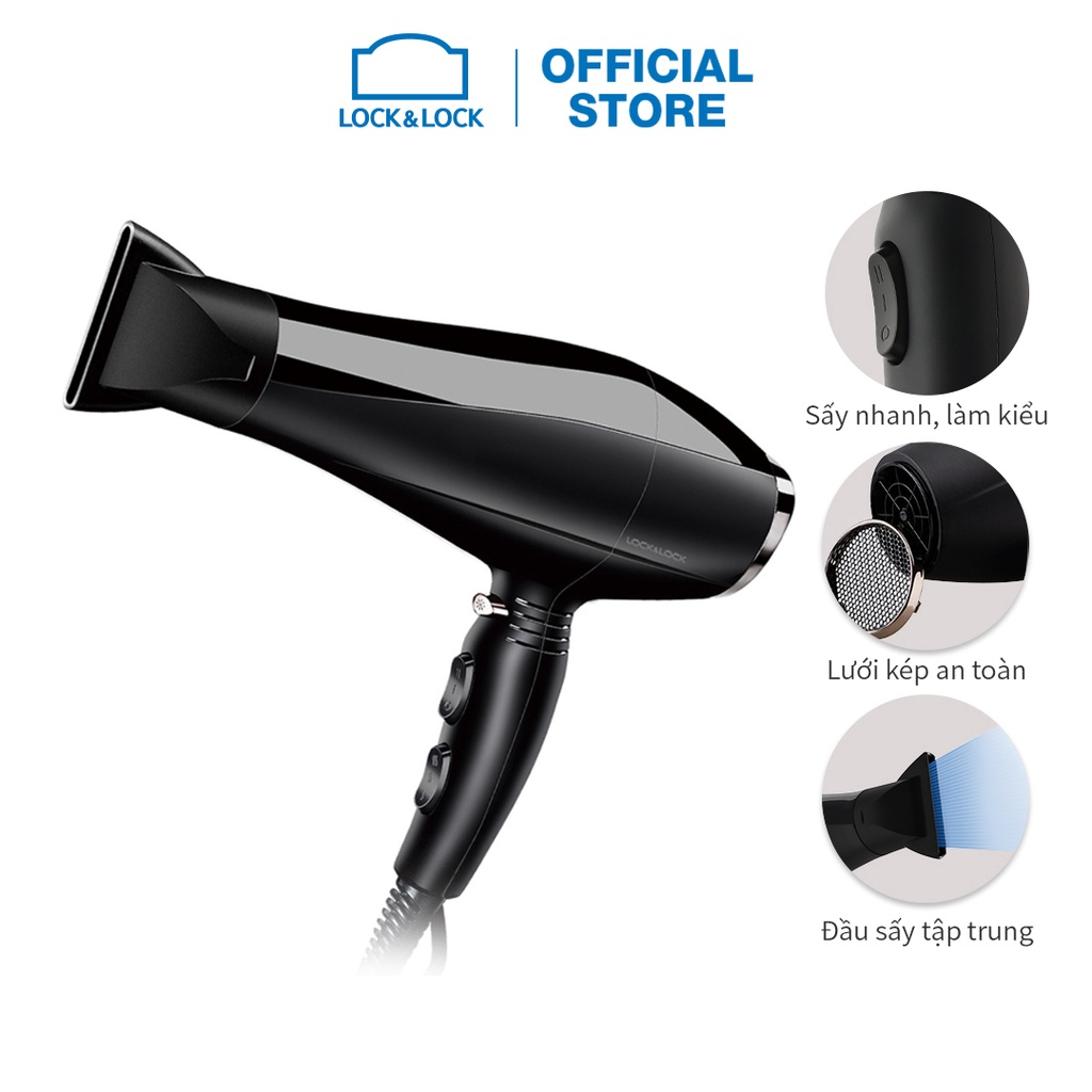 Máy sấy tóc LocknLock màu đen 220-240V ENA146BLK - HAPOS
