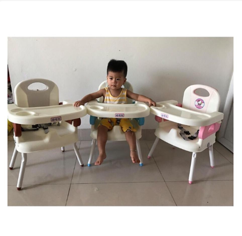 GHẾ ĂN DẶM CAO CẤP CHO BÉ MÀU CA PHÊ CÓ CHÂN SẮT