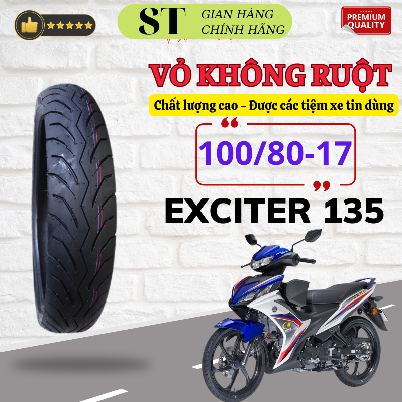 1 Cặp vỏ lốp không ruột xe exciter 135