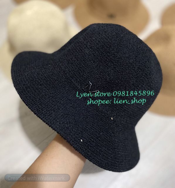 Mũ cói vành tròn tiểu thư