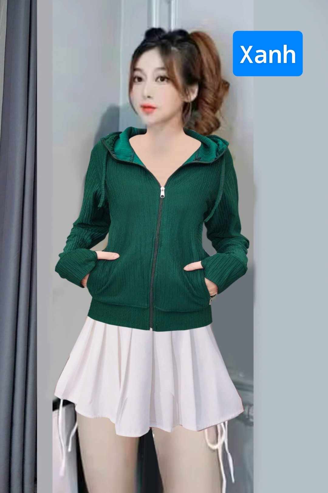 Áo khoác nữ chất đũa đốm 4 túi chất mát form dáng trẻ trung đi chơi đi làm đều xinh