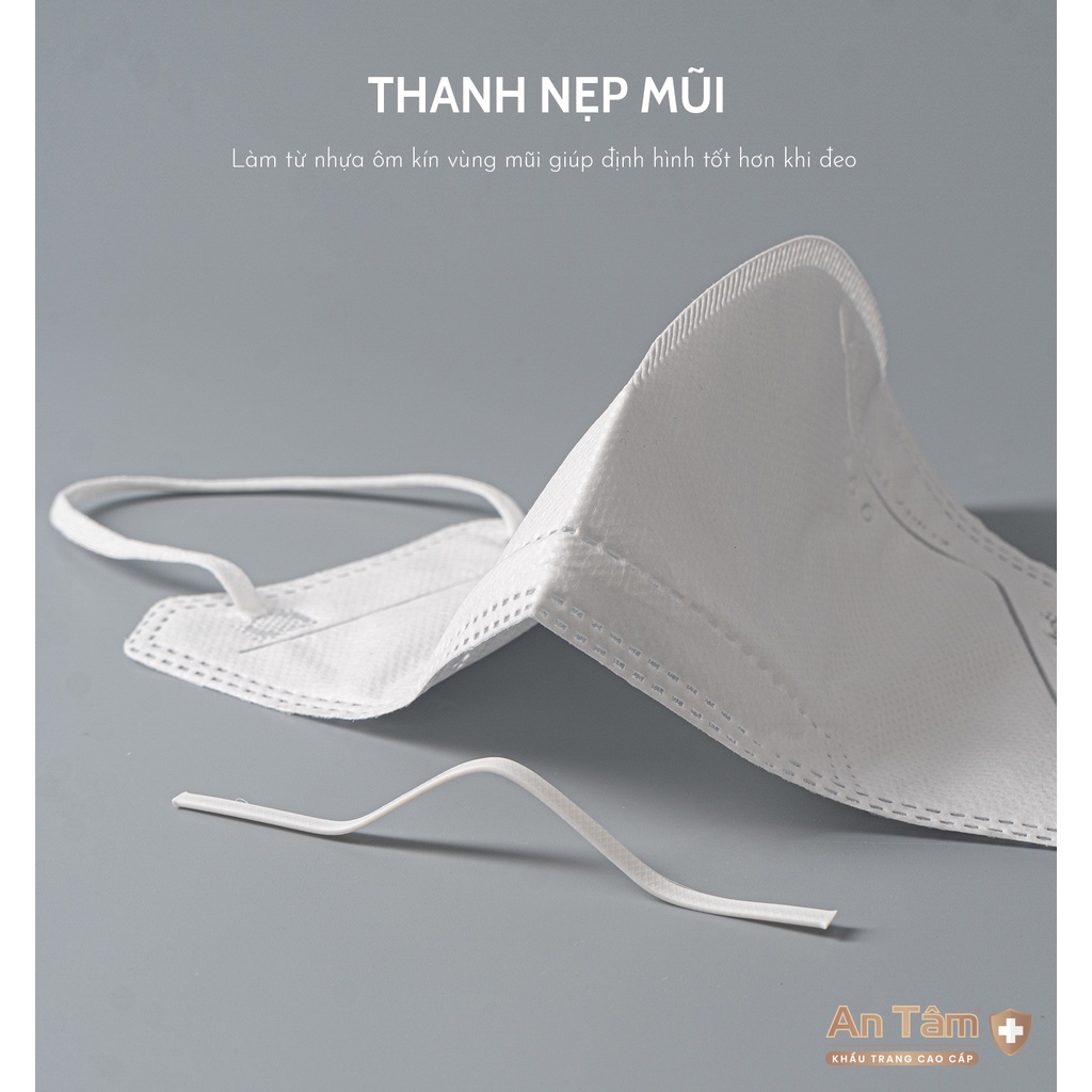 Thùng 100 cái - Khẩu trang y tế kháng khuẩn 6D chính hãng An Tâm ôm sát khuôn mặt, chống nắng toàn diện