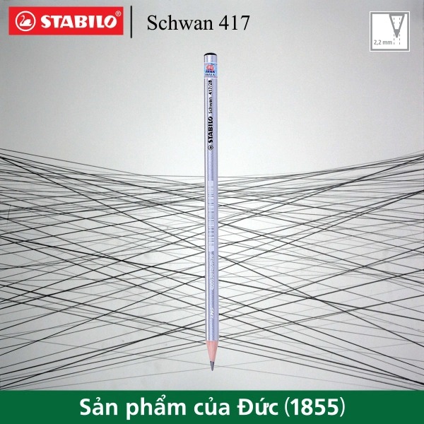 Bút chì gỗ STABILO Schwan PC417S-2B (thân màu bạc)