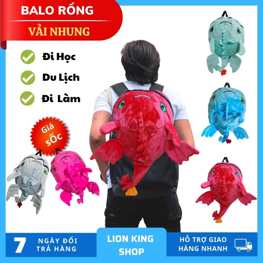 Balo Rồng vải nhung, balo phượt đựng nón full-face Size Lớn siêu cute