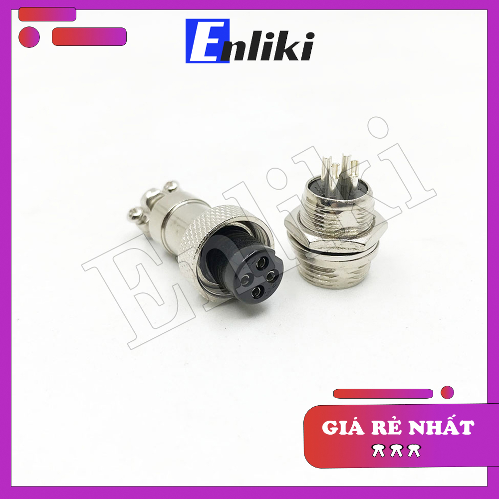 Cặp Giắc GX12-4P 12mm 4 Chân (Đực + Cái)