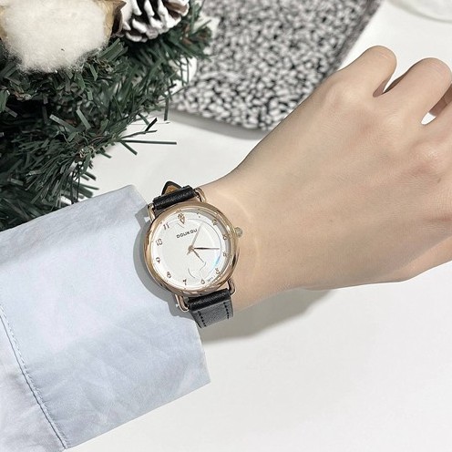 Đồng hồ nữ Doukou dây da thời trang mềm mại ôm tay