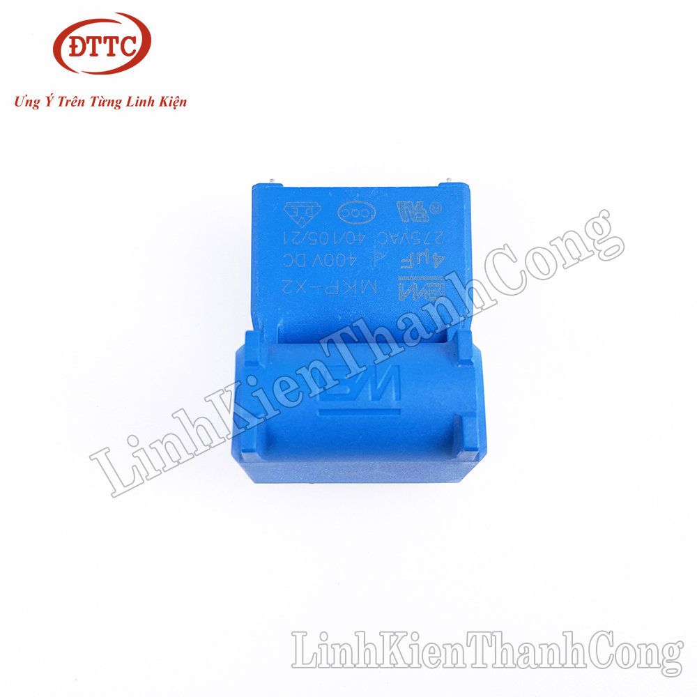 Tụ bếp từ 4uf 275vac 400vdc đứng xanh