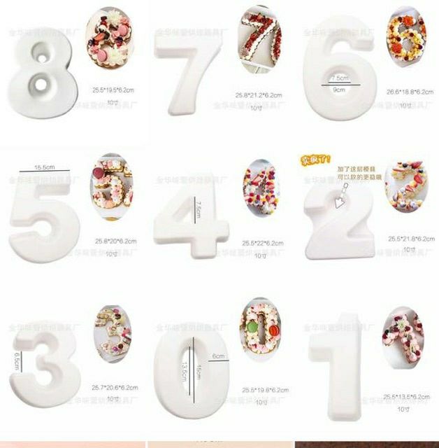 Khuôn Số Silicone Làm Bánh Từ 0-9