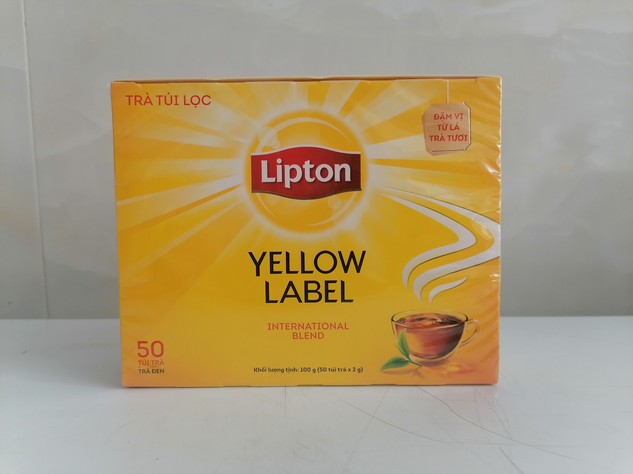 Hộp 100g 50 Túi lọc Trà đen nhãn vàng VN LIPTON Yellow Label Tea Bags