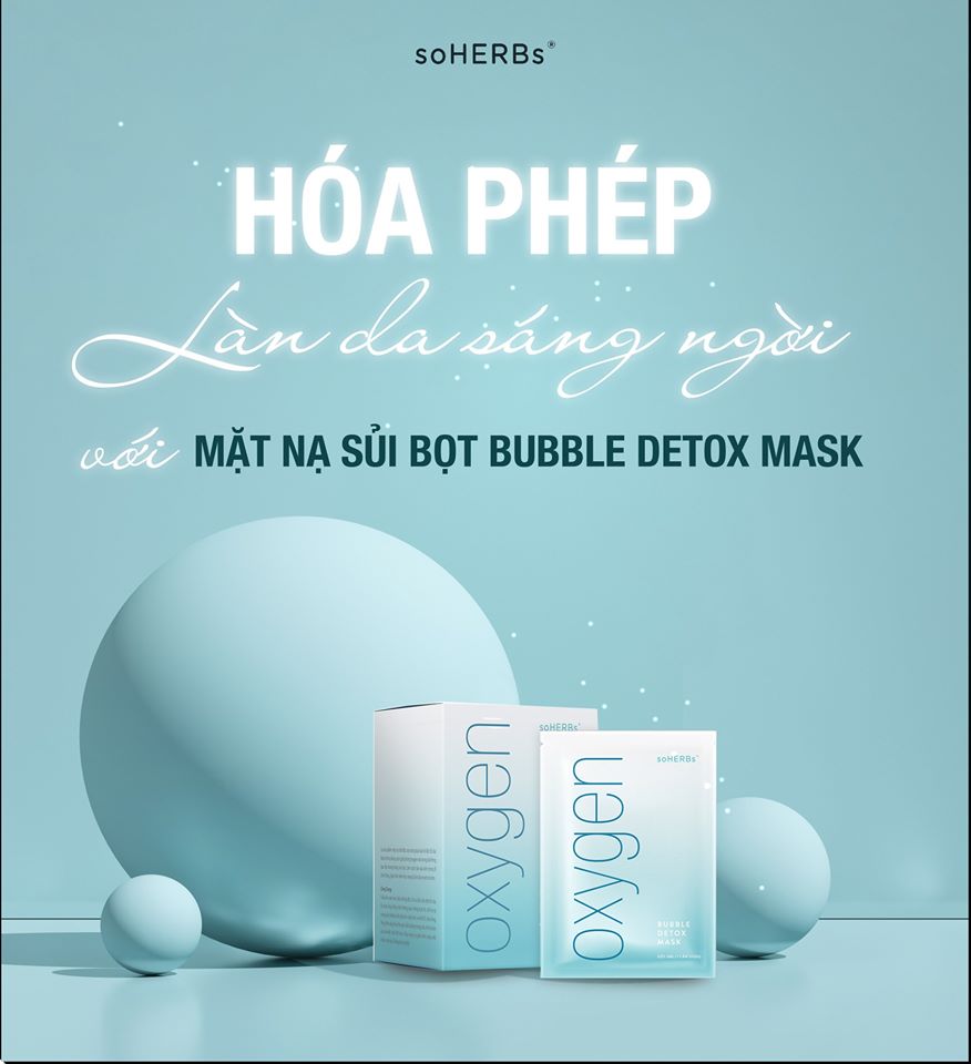[HCM]HỘP 15 Mặt Nạ Sủi Bọt Mask Oxygen Bubble Detox soHERbs