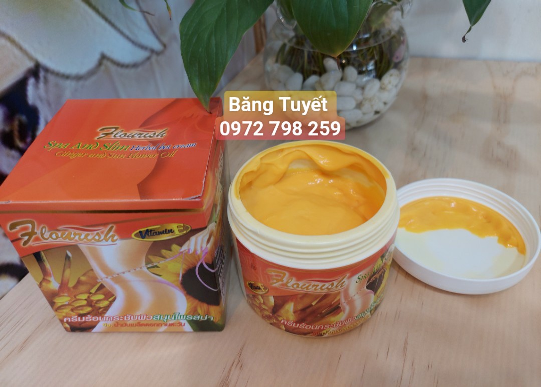 Kem tan mỡ bụng flourish gừng ớt 500ml thái lan cao tan mỡ bụng gừng ớt