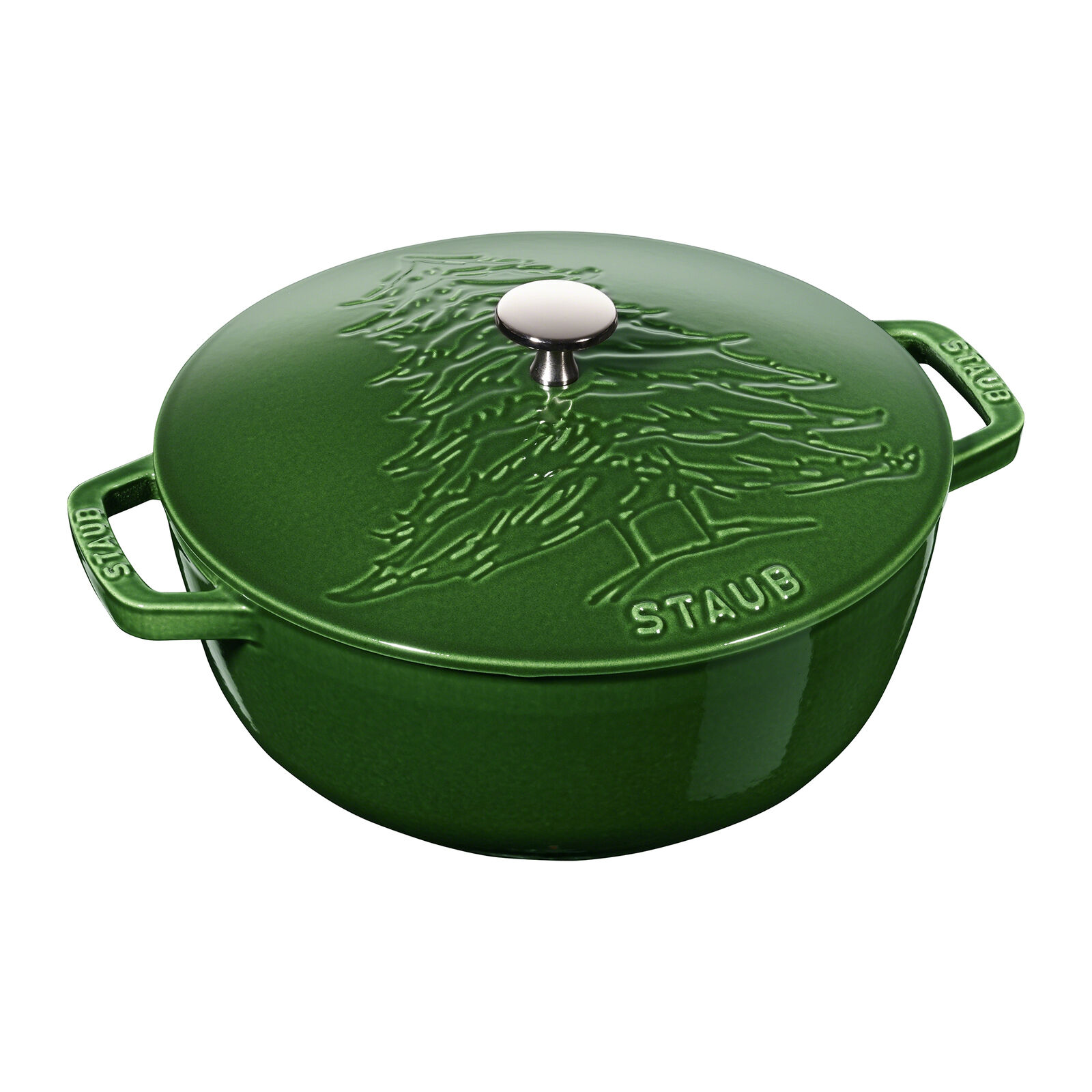 [Trả góp 0%] Nồi chảo gang đúc Staub Cây thông 24cm màu xanh