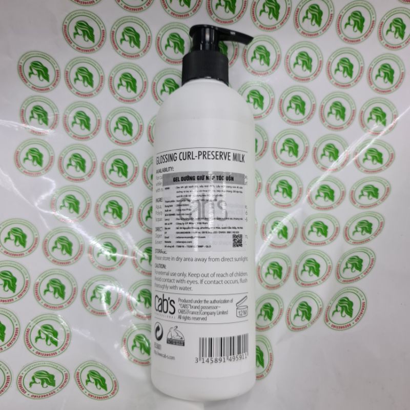 GEL DƯỠNG GIỮ NẾP TÓC UỐN CAB'S 500ml - PHÁP