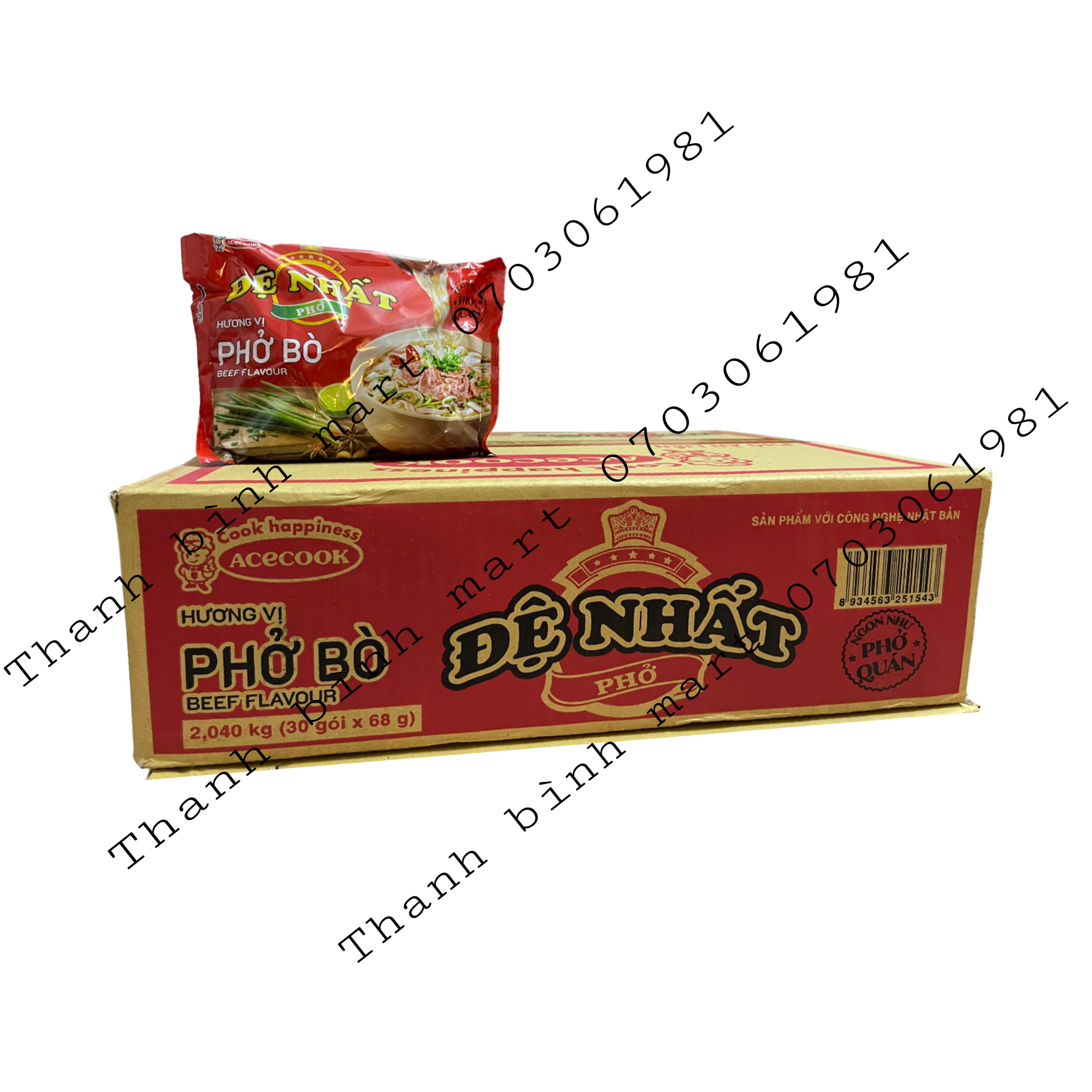 Thùng Phở Bò, Gà Đệ Nhất 30 gói x 68g