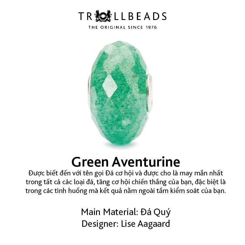 TROLLBEADS Đá Quý Tự Nhiên Green Aventurine