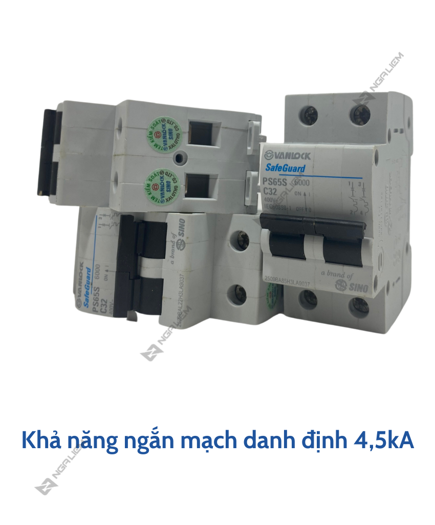 CB 2 Tép SINO (10A, 16A, 20A, 25A, 32A, 40A, 63A) PS45N - 2 Cực
