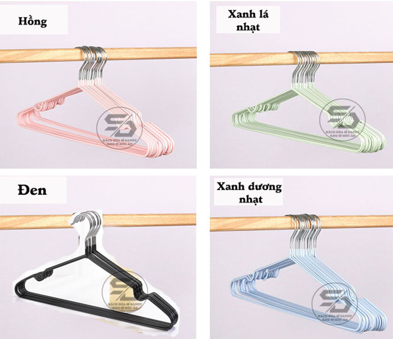 Móc Kim Loại Treo Quần Áo Siêu Bền 40cm ( bộ 10 móc)