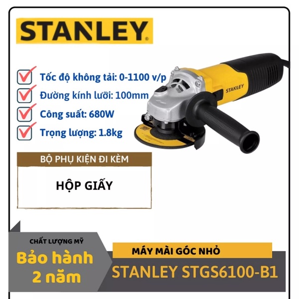 Máy mài góc, đánh cạnh, đánh bóng - Máy mài cầm tay 680W Stanley STGS6100