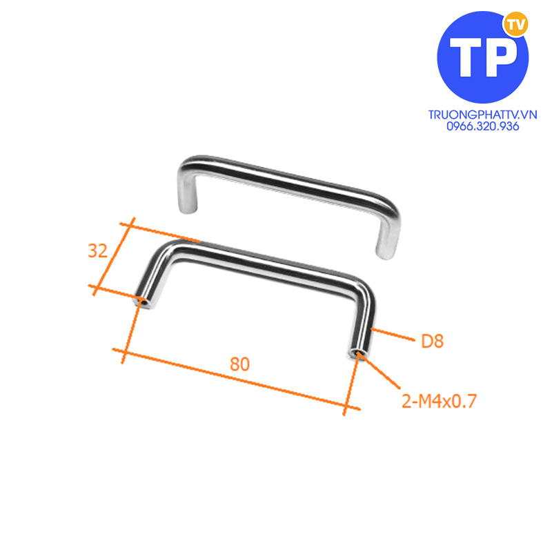 Tay nắm cửa inox chữ u 8×80 / tay nắm inox u 8×80 / tay kéo cửa inox chữ u 8×80 / 0966.320.936 / 0966320936