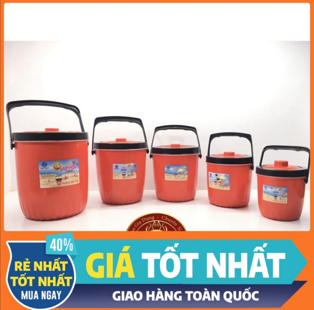 Phích đá, thùng đá giữ nhiệt tròn Việt Nhật. Dung tích từ 3 Lít - 15 Lít. Giữ nhiệt lên đến 6 giờ.